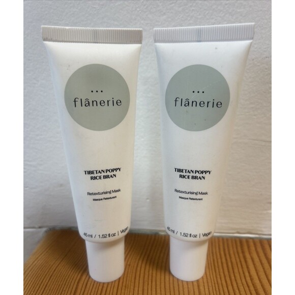 Flanerie Tibetan Poppy Rice Bran Retexturising Mask 1.52 oz 2 PCS BUNDLE New - Picture 6 of 6